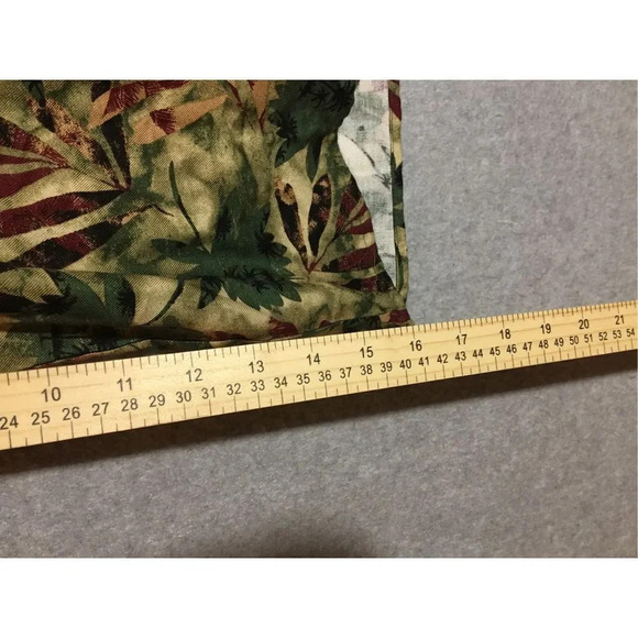 Mens Ivy Crew Button Up Size XL Green Red Foliage Leaves Print Viscose - Picture 3 of 3